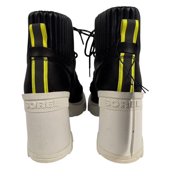 Sorel Brex Heel Cozy Lace Bootie Womens 5.5 Black Leather Faux Shearling - Picture 7 of 11